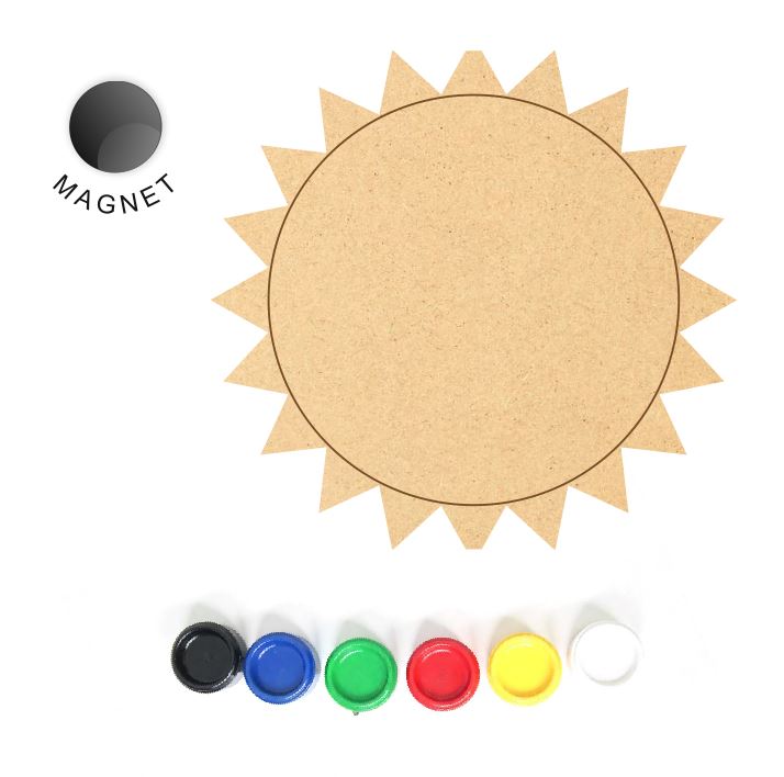 DIY MDF Fridge Magnet - Sun