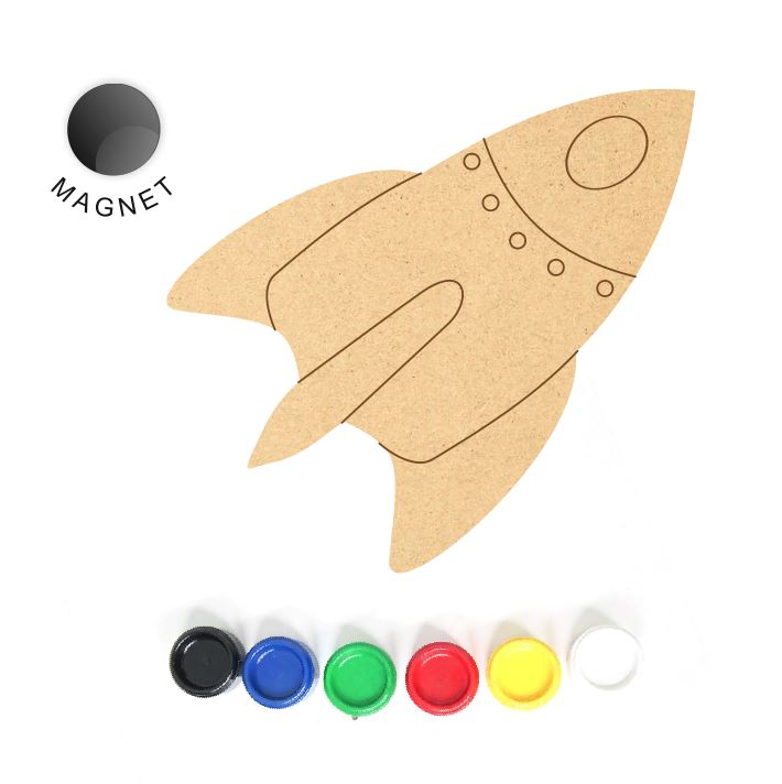 DIY MDF Fridge Magnet - Rocket