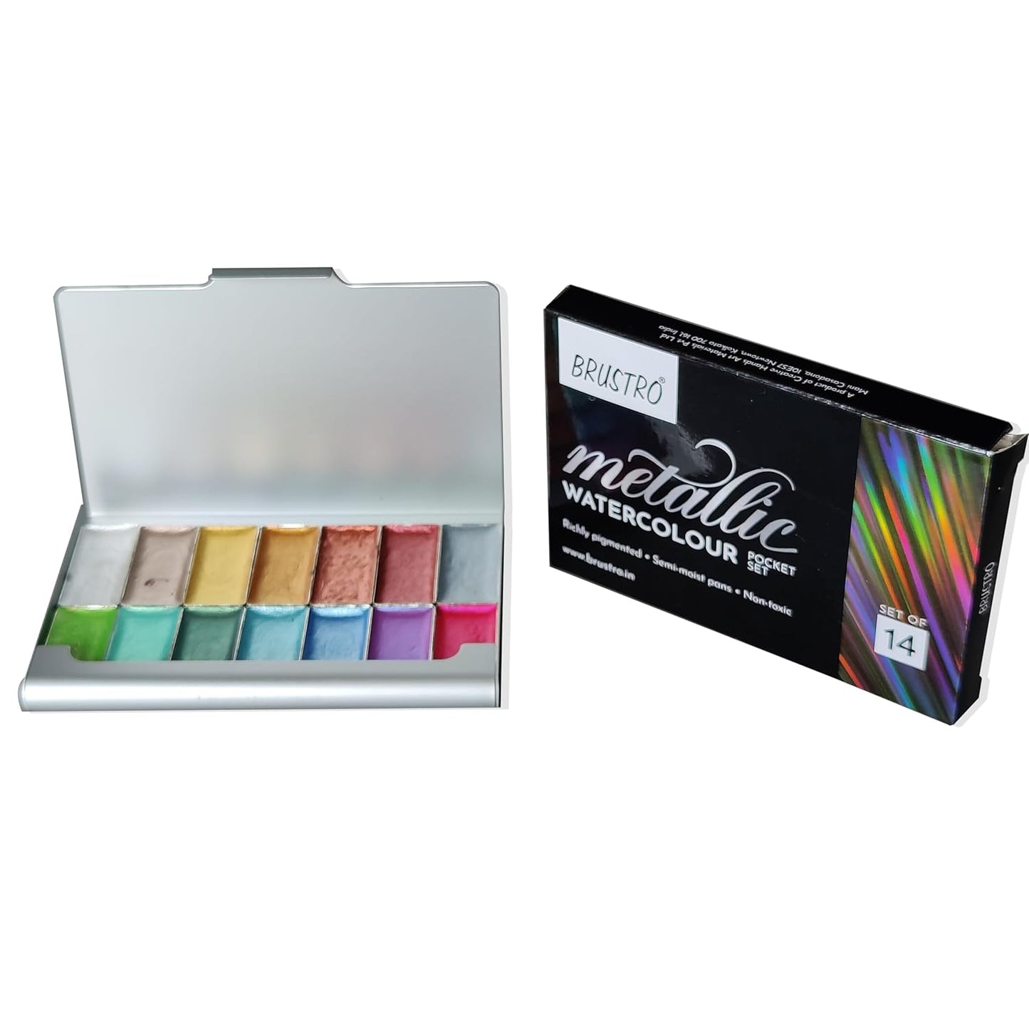 BRUSTRO Metallic Watercolour Pocket Set