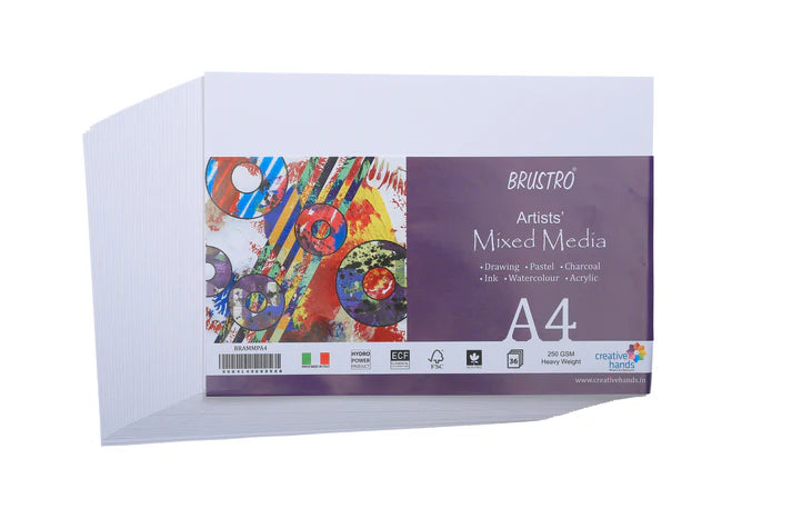 BRUSTRO Artists Mixed Media Paper, 250 GSM, 36 Sheets