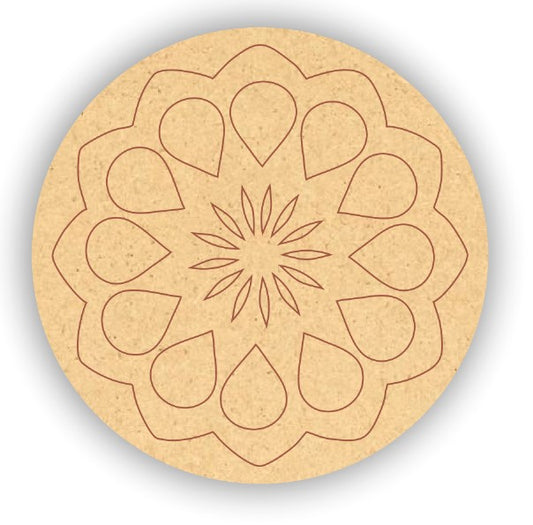 Pre Marked Mdf Mandala Art 18