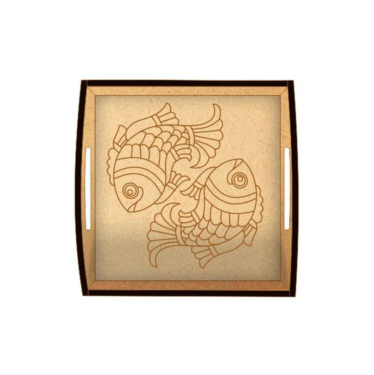 DIY MDF Tray - Madhubani Fish