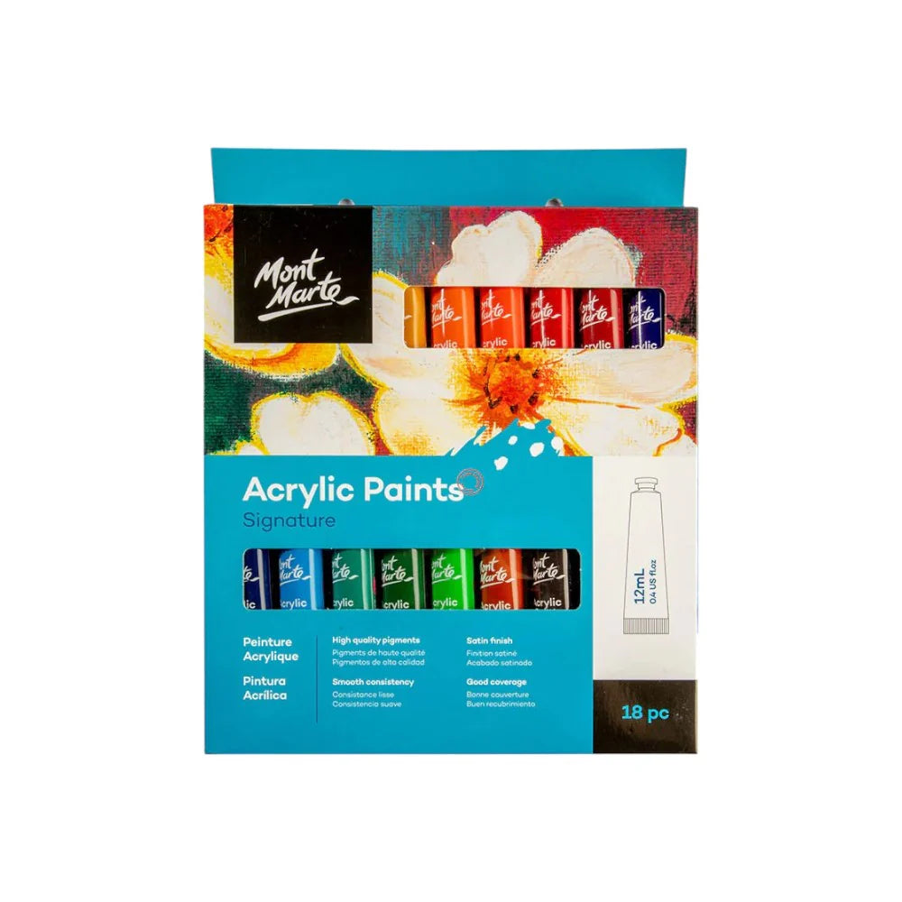 Mont Marte Signature Acrylic Paint Sets 18 x 12ml
