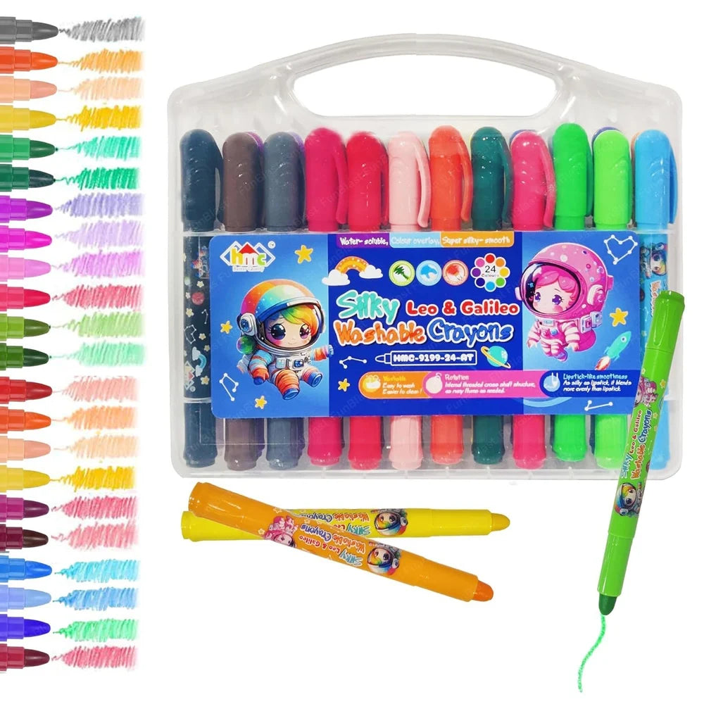 Himic Fun Blast Crayons for Kids – Washable Super Silky Smooth Twistable Rolling Crayon