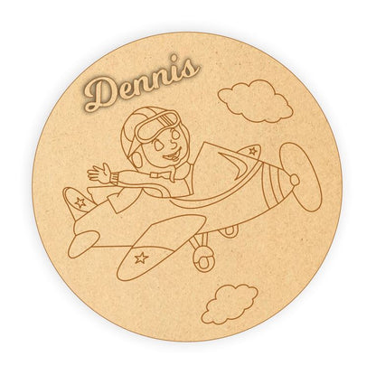 Kids Name Plate - Airplane