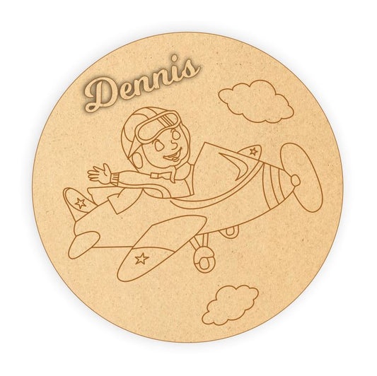 Kids Name Plate - Airplane
