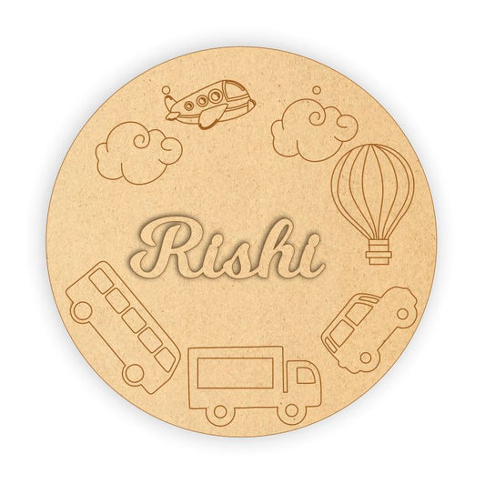 Kids Name Plate - Road Transport