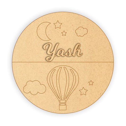 Kids Name Plate - Hot Air Balloon