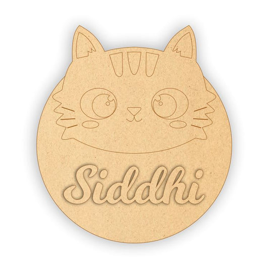 Kids Name Plate - Cat
