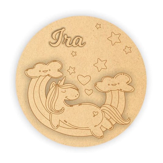 Kids Name Plate - Unicorn