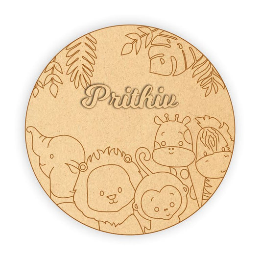 Kids Name Plate - Animals