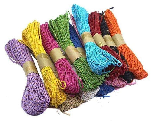 Glitter Paper Thread 15m, 12 Colours Set