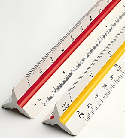 Plastic Triangle Scale Ruler, 30 cm/12-inch Long Straight Measuring Tool For Architects, Engineers