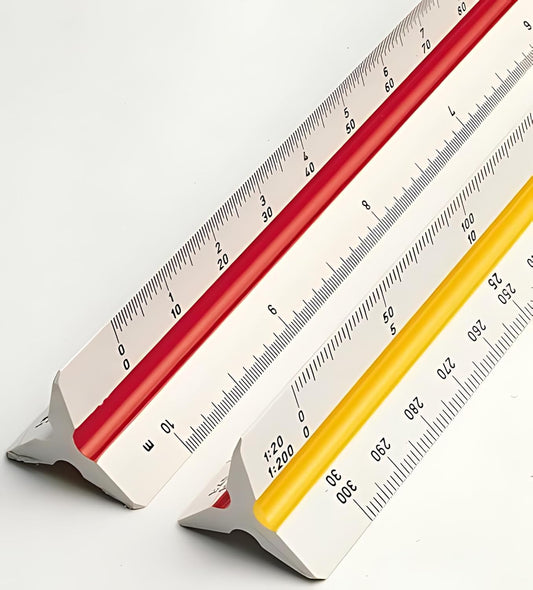 Plastic Triangle Scale Ruler, 30 cm/12-inch Long Straight Measuring Tool For Architects, Engineers