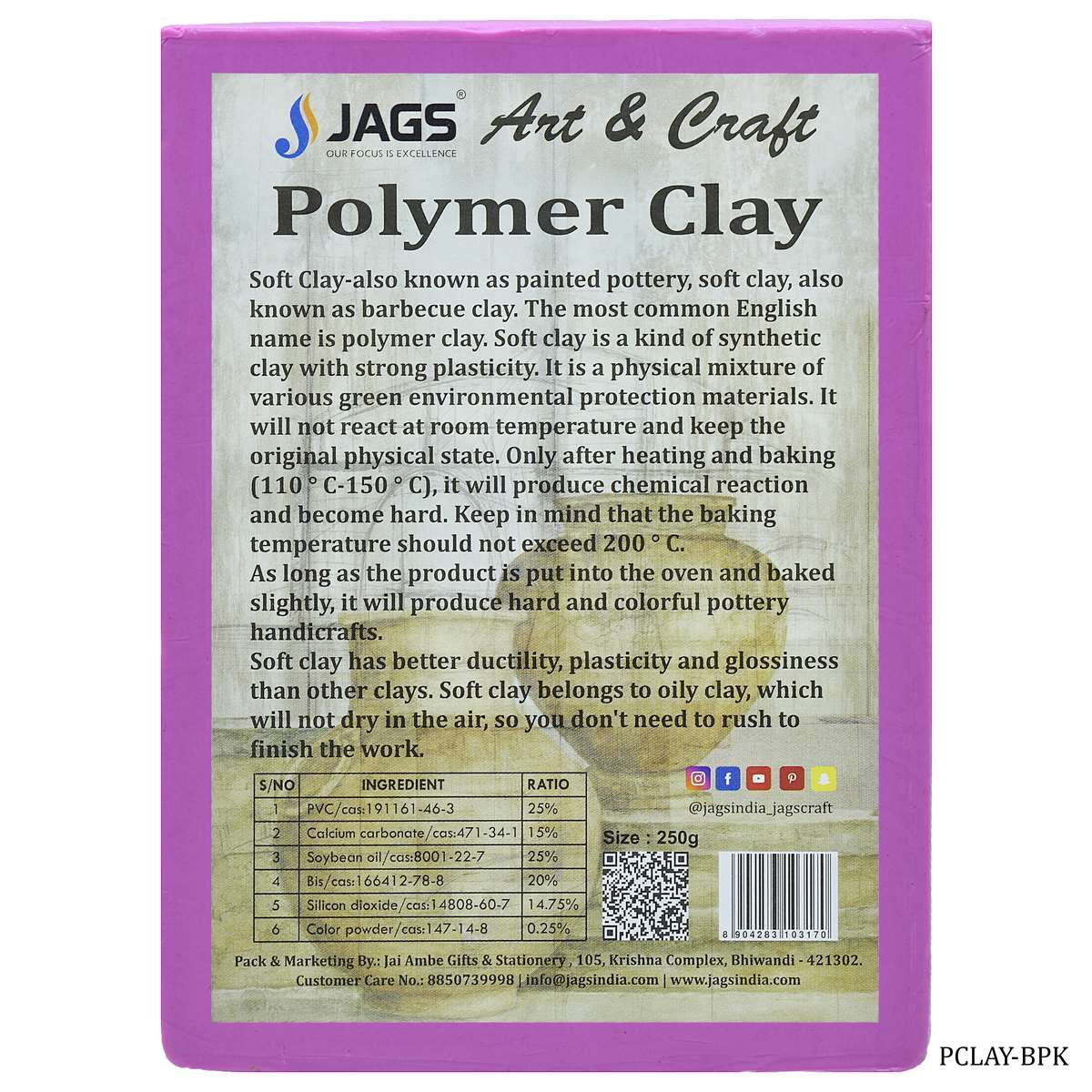 Jags Polymer Clay 250g