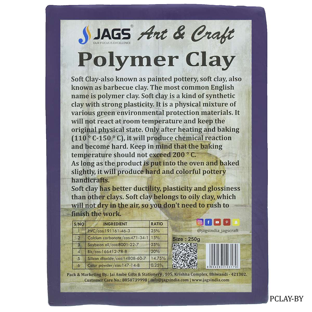 Jags Polymer Clay 250g