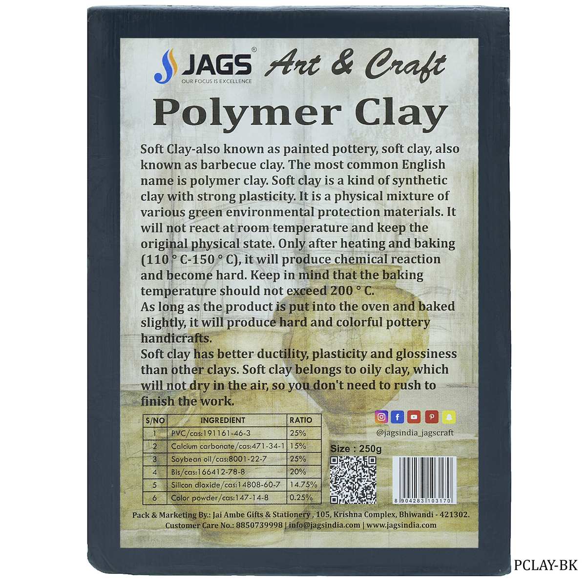 Jags Polymer Clay 250g