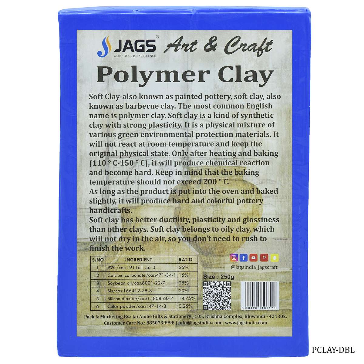 Jags Polymer Clay 250g