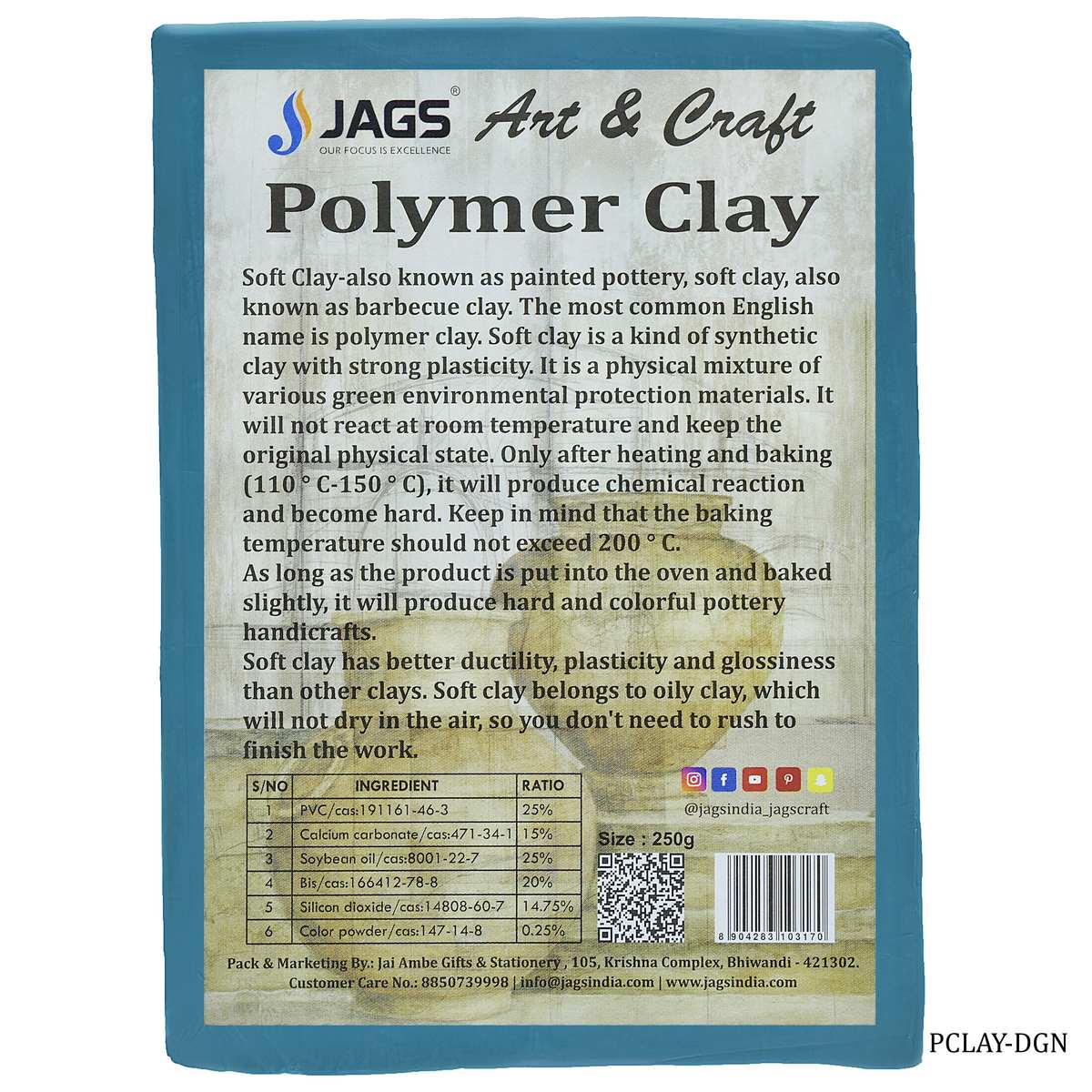 Jags Polymer Clay 250g