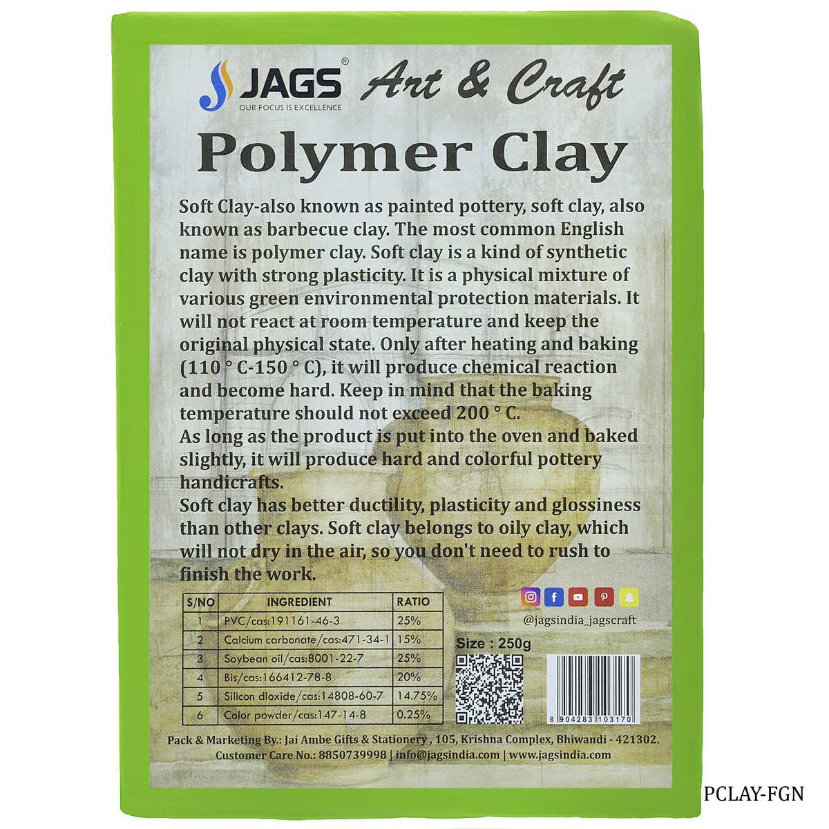 Jags Polymer Clay 250g