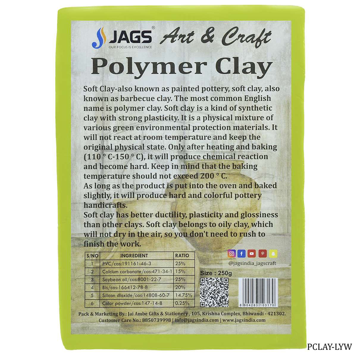 Jags Polymer Clay 250g