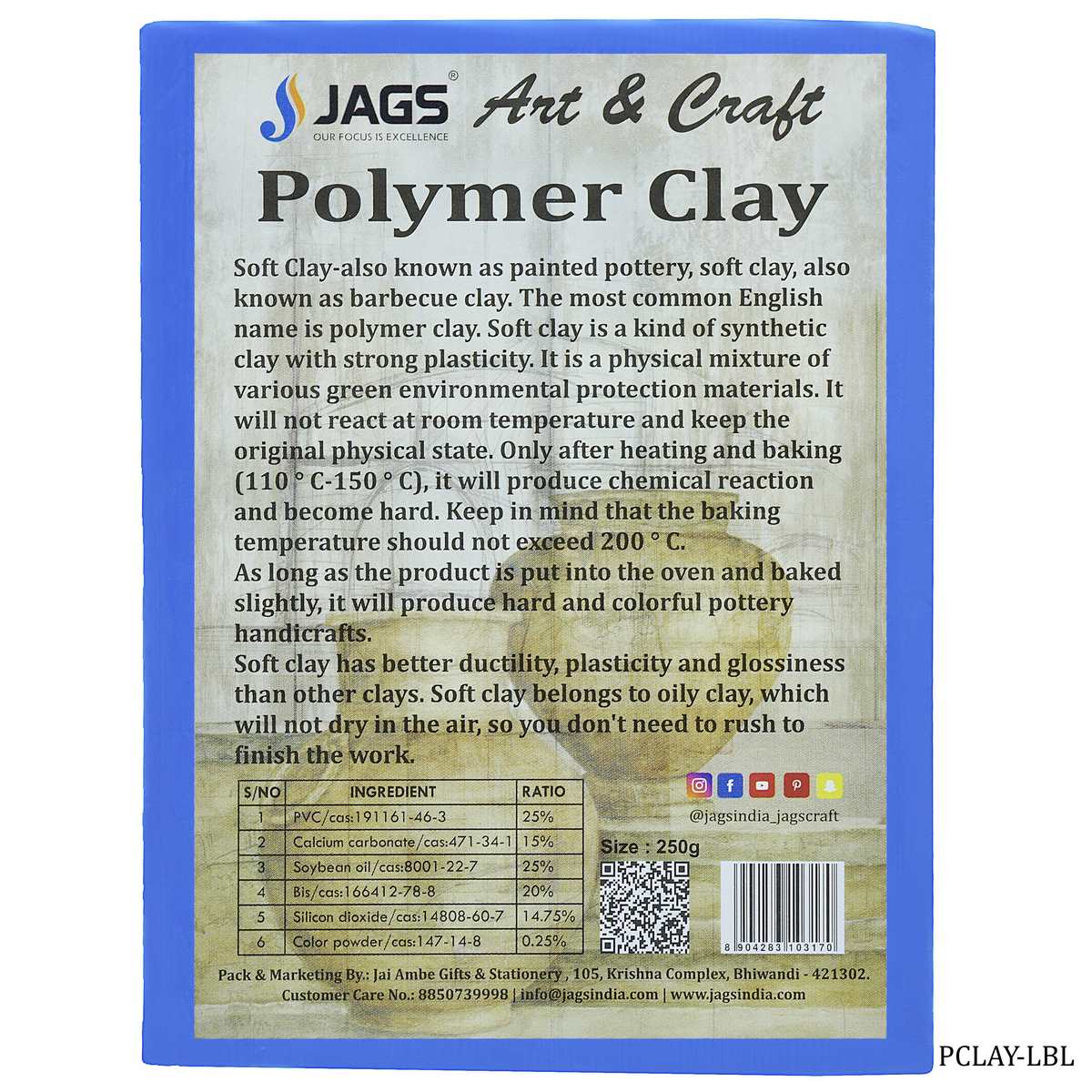 Jags Polymer Clay 250g