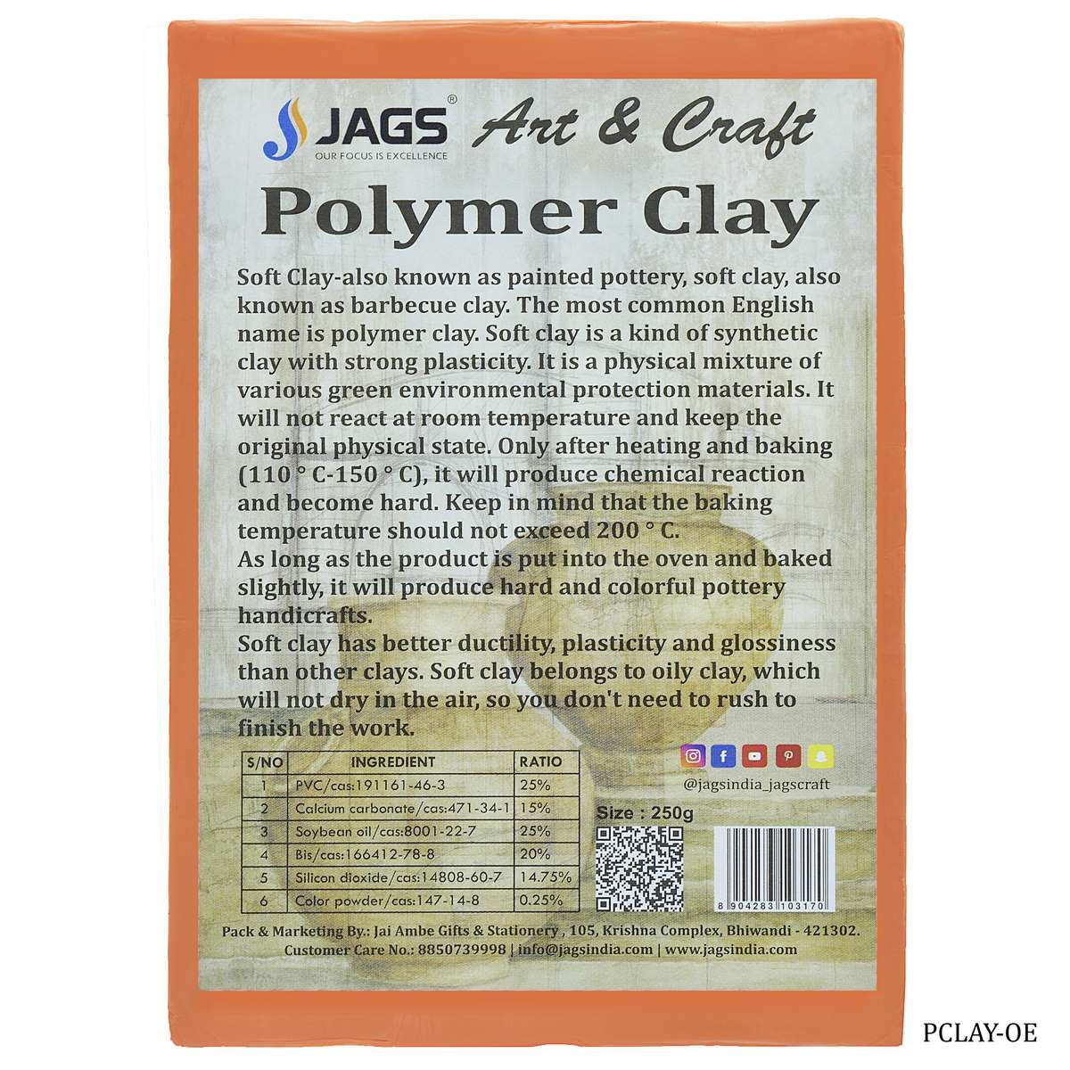 Jags Polymer Clay 250g