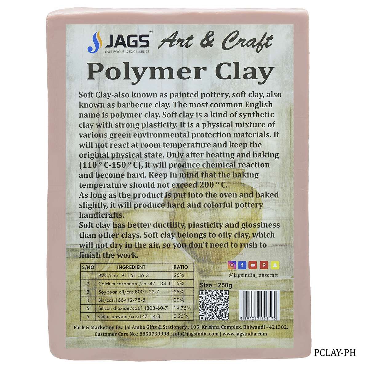 Jags Polymer Clay 250g