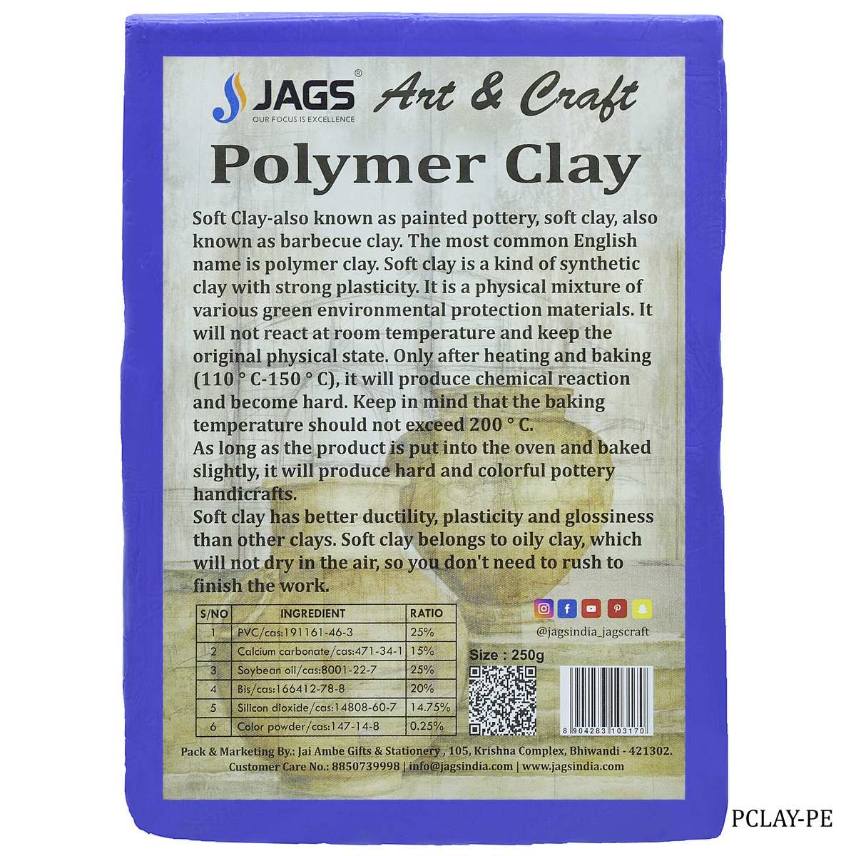 Jags Polymer Clay 250g
