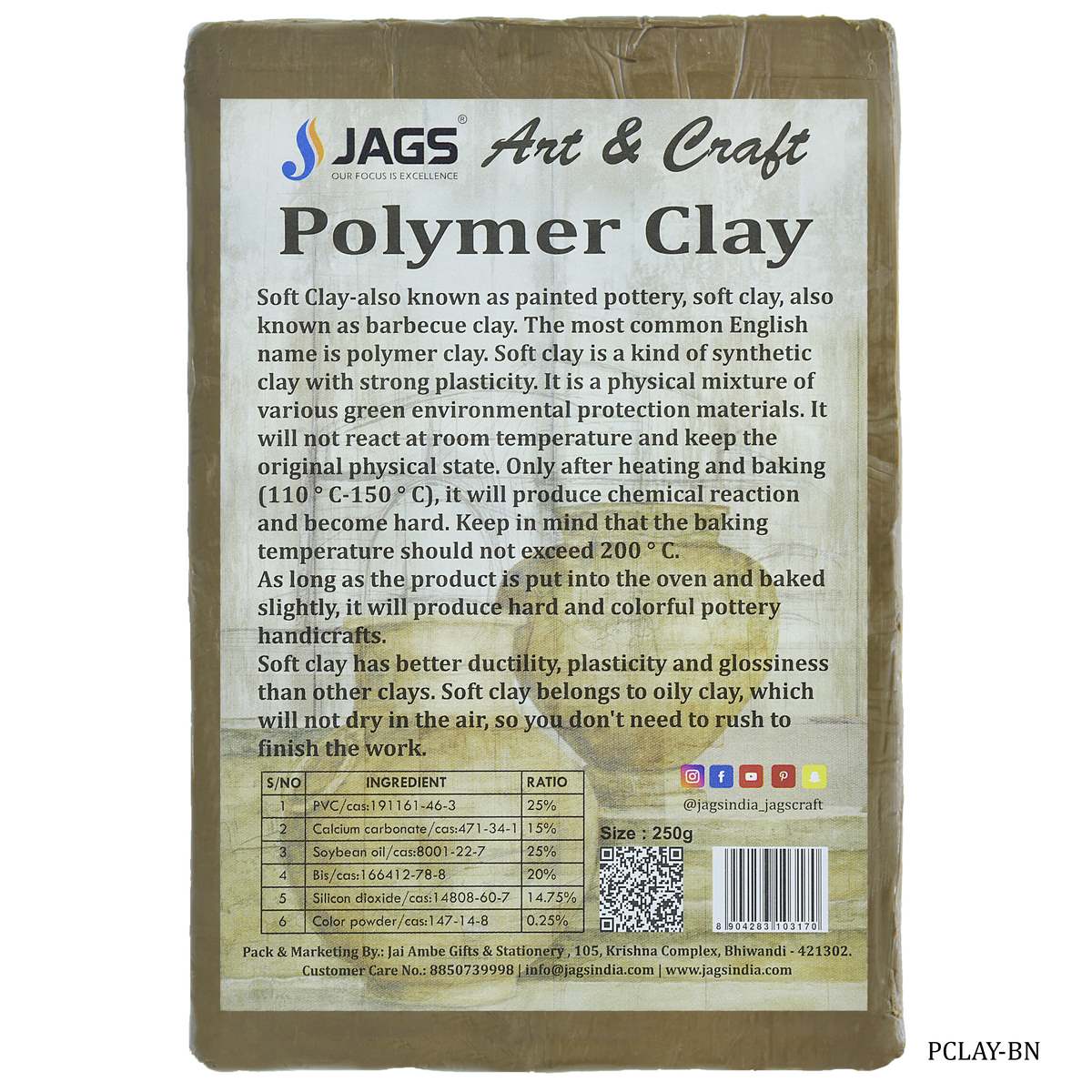 Jags Polymer Clay 250g