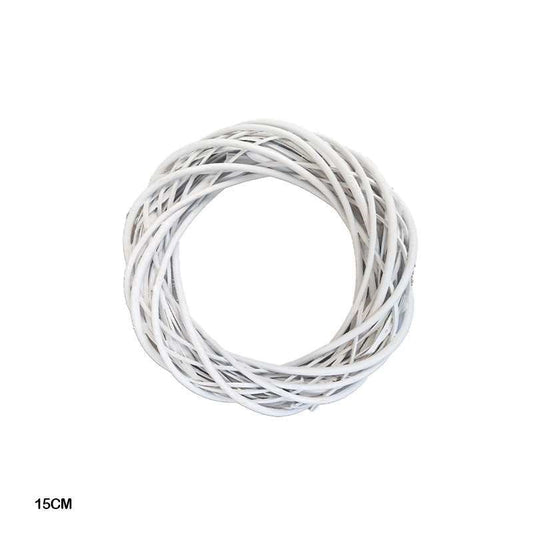 White Rattan Wicker Wreath Ring