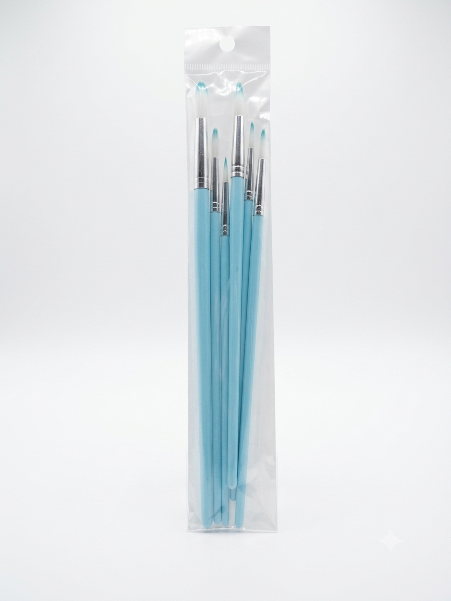 Pastel Handle Round Brush Set