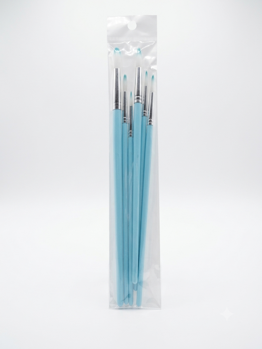 Pastel Handle Round Brush Set