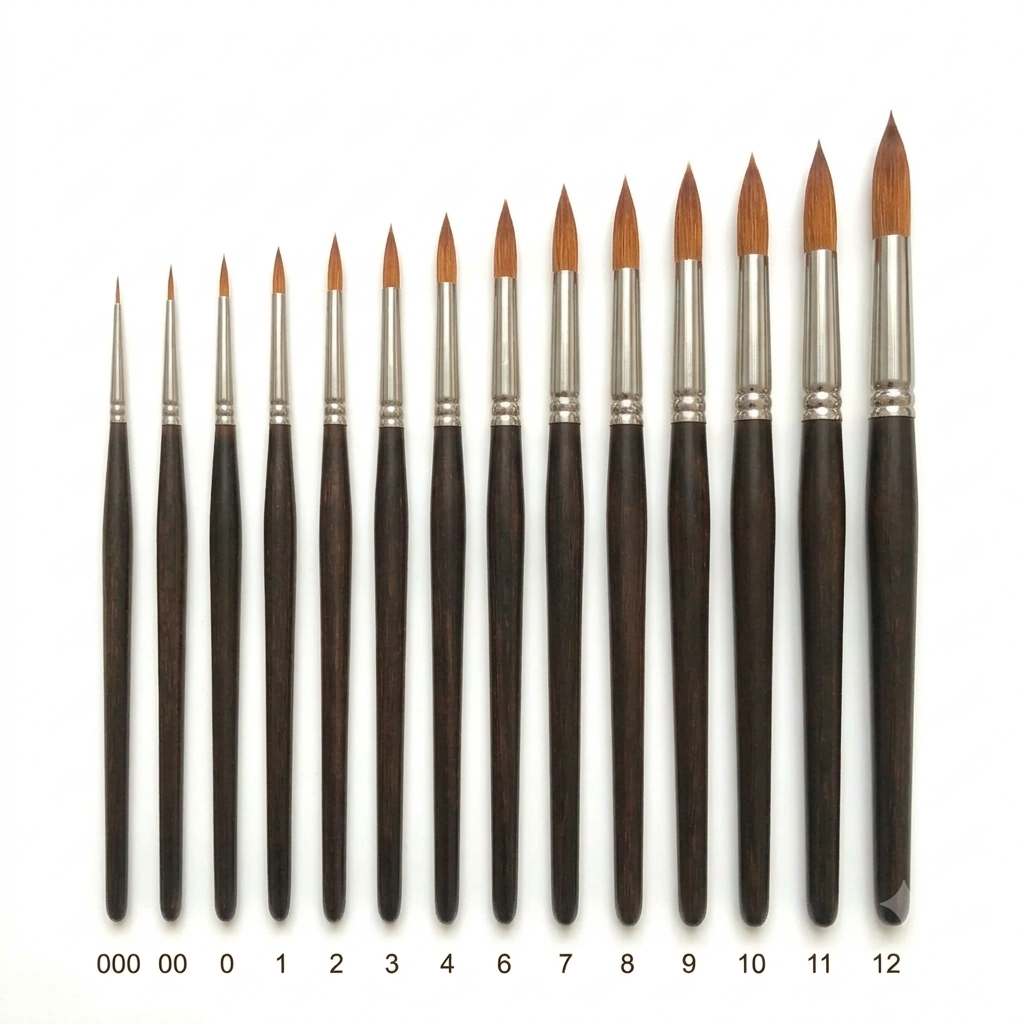 Round Paint Brushes (Pack of 10), Ideal for Workshops
