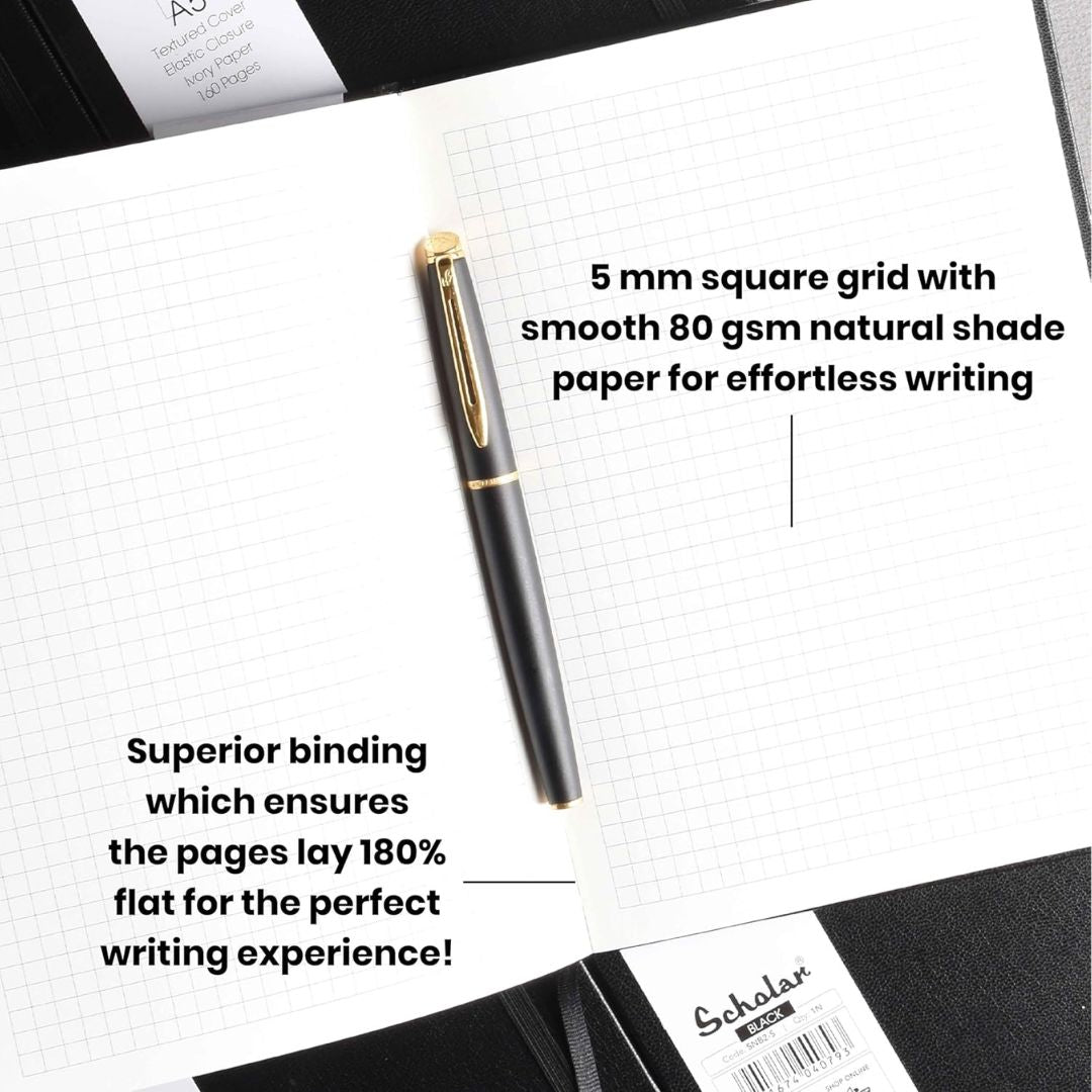 Scholar Zafiro Notebook - 80 gsm Premium Leather Finish Cover
