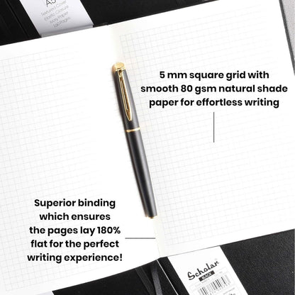 Scholar Zafiro Notebook - 80 gsm Premium Leather Finish Cover
