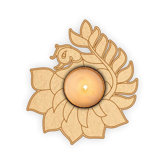 Tea Light Holder - Left Facing Peacock