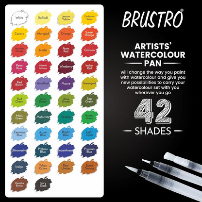 BRUSTRO Artist's Watercolour Travel Pan Set
