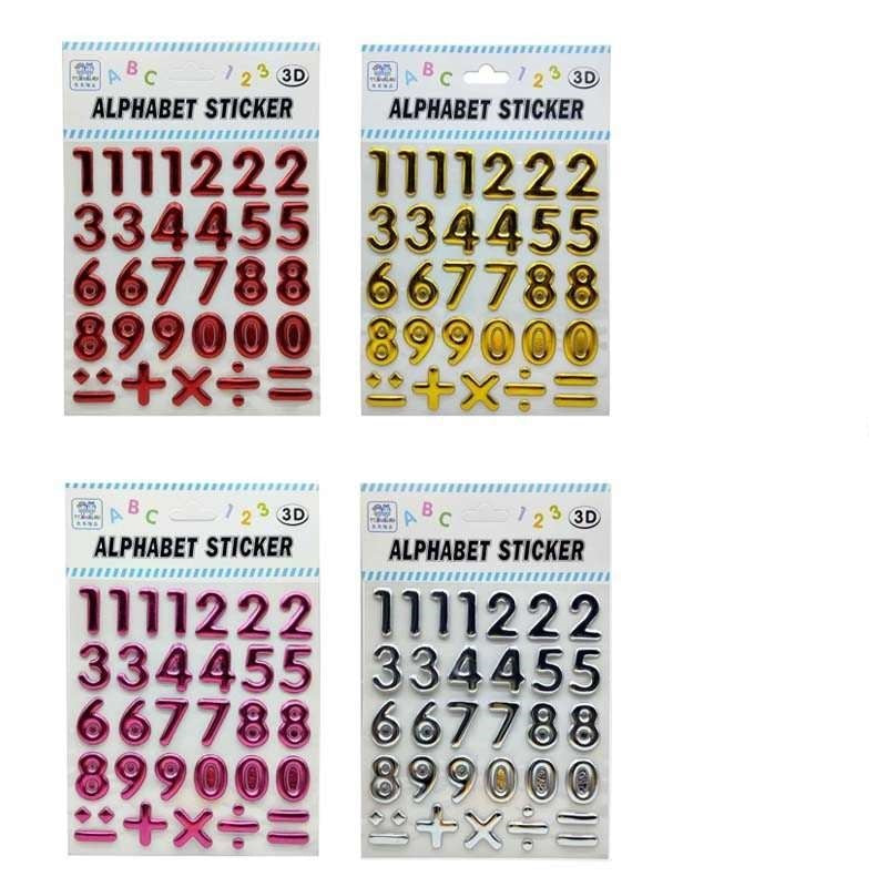 Metallic Number Stickers