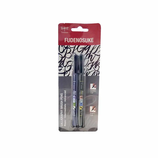 Tombow Fudenosuke Calligraphy Brush Pen 2 Pens Set