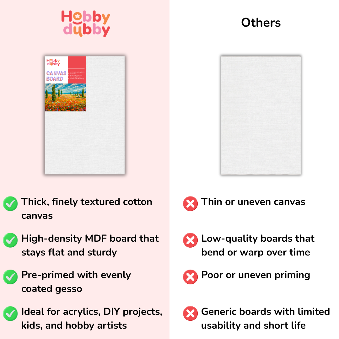 Hobby Dubby Canvas Board (12pcs Pack)