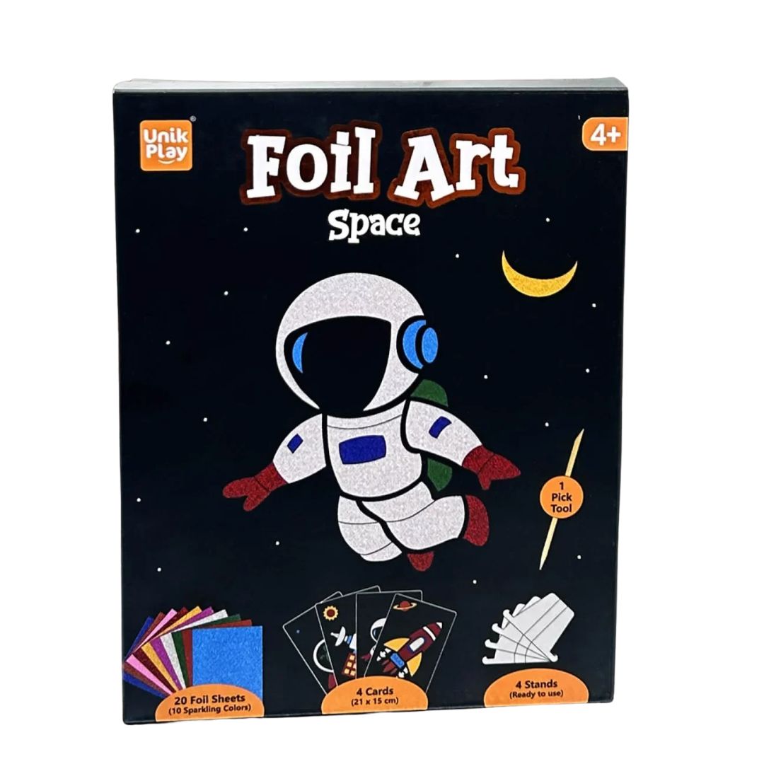 UnikPlay Foil Art Kit - Space - Create Astronaut, Rocket & More Foil Cards