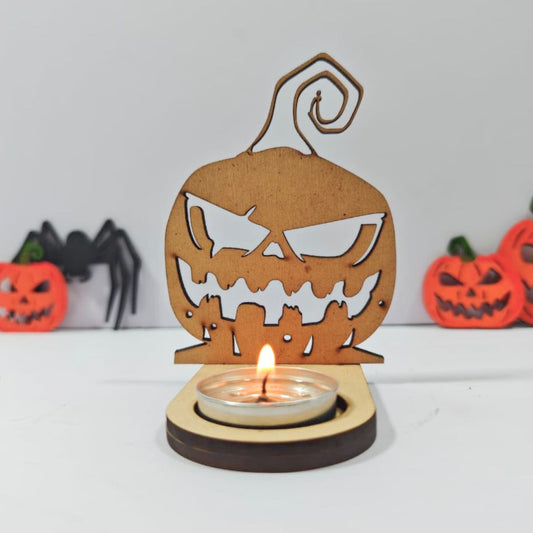 Halloween Tea Light Holder - Scary Pumpkin 2