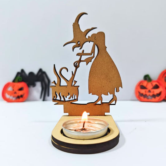 Halloween Tea Light Holder - Witch