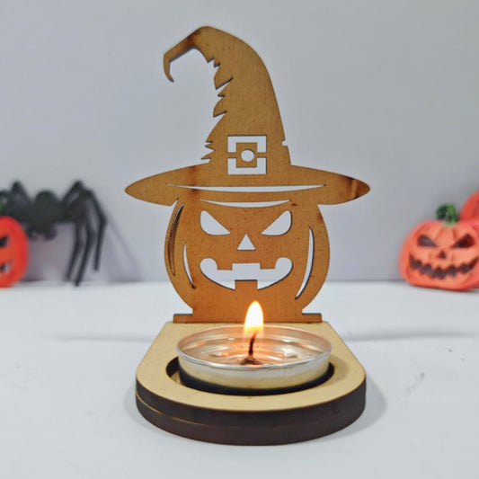 Halloween Tea Light Holder - Scary Pumpkin 3