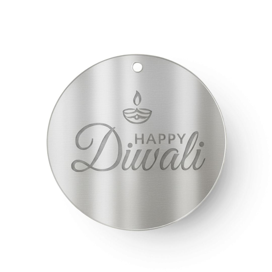 Acrylic Gift Tag - Happy Diwali (Round)