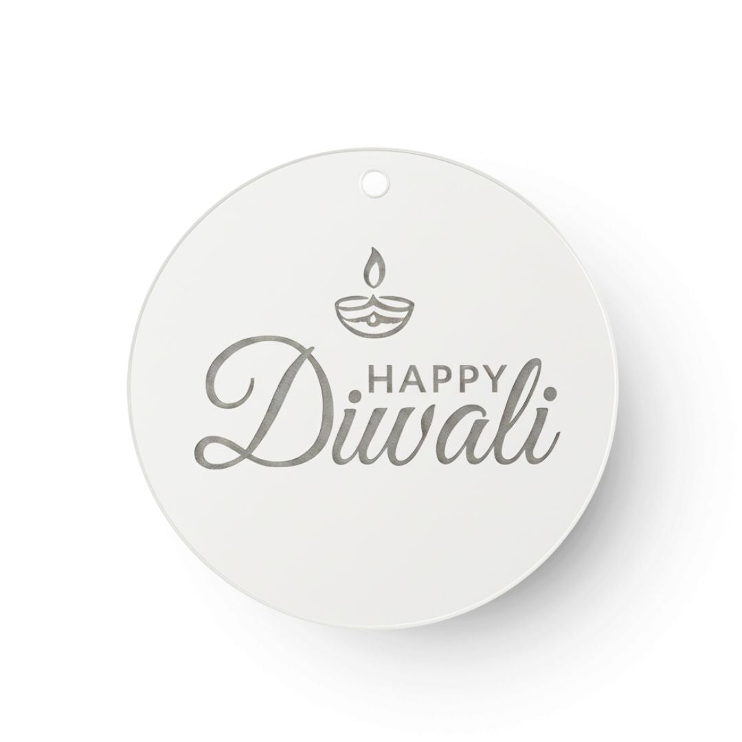 Acrylic Gift Tag - Happy Diwali (Round)