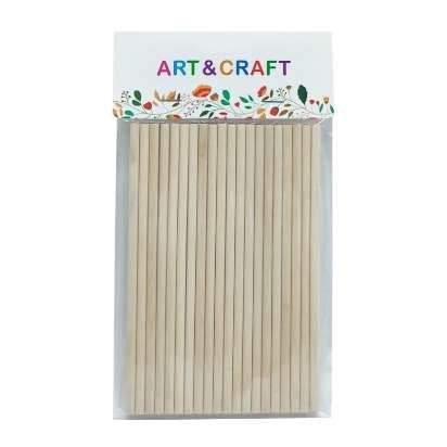 Wooden Round Plain Sticks, 20pcs