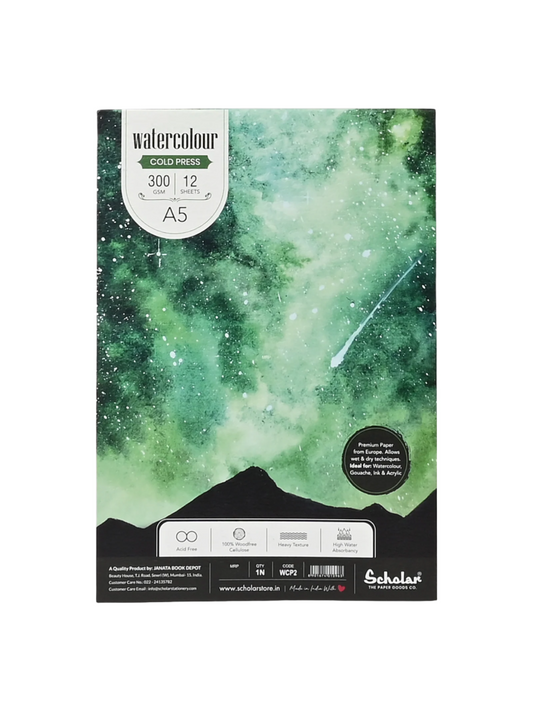 Scholar Watercolour Cold Pressed Paper Pads - Glue Bound, 300gsm