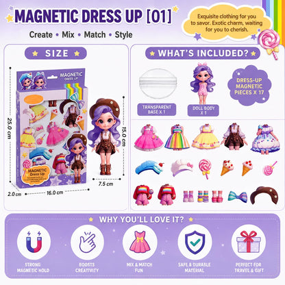 DIY Magnetic Fashion Dress up Puzzle Doll